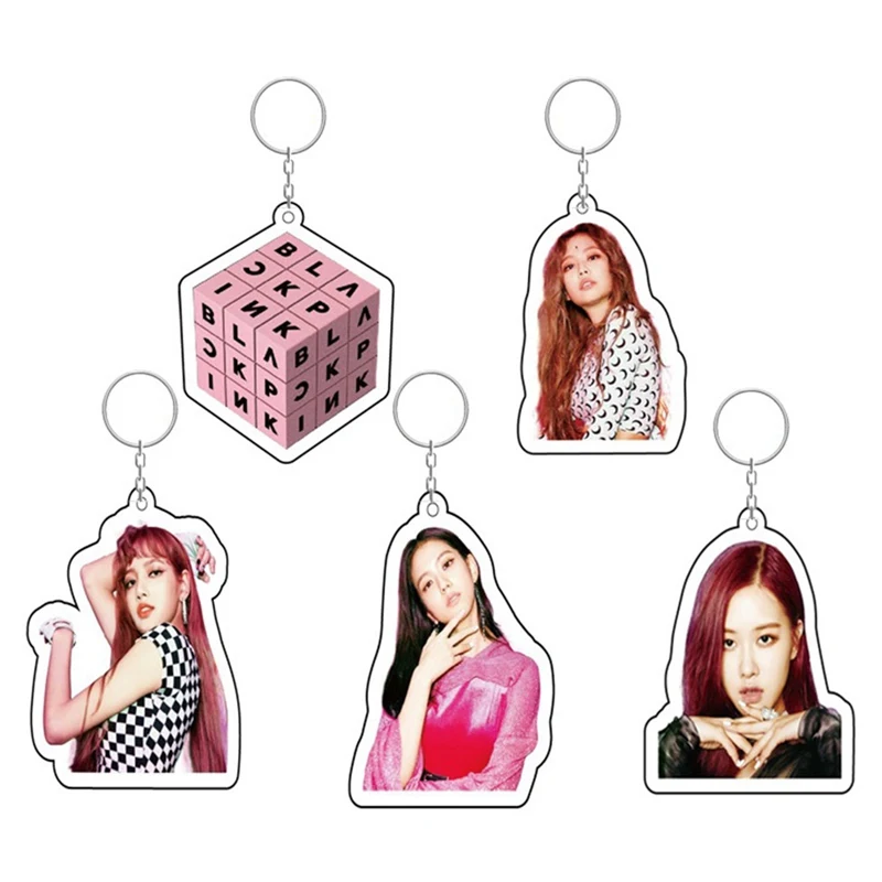 

Fashion Keyring Kpop Blackpink SQUARE UP Bag Pendant Key Holder Cute Acrylic Keychain