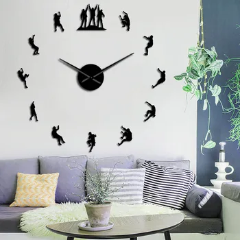 

Climbers 3D DIY Wall Clock Frameless Large Wall Clock Apartment Decorations Mute Mirror Wall Stickers Climbing Lovers Wall Watch