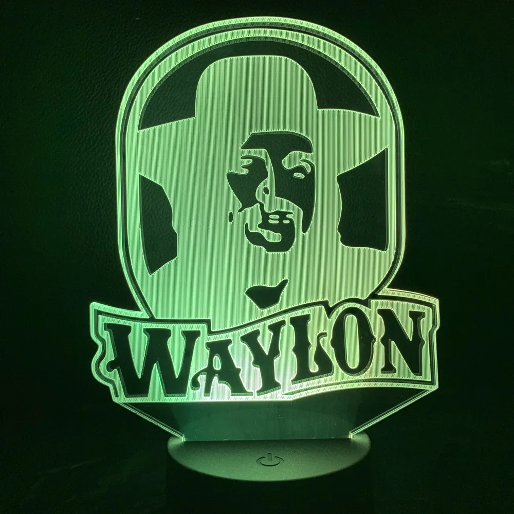 

Unique Led Nightlight Waylon Jennings Figure Night light for Adult Fans Bedroom Decoration Color Changing USB Led Night Lamp