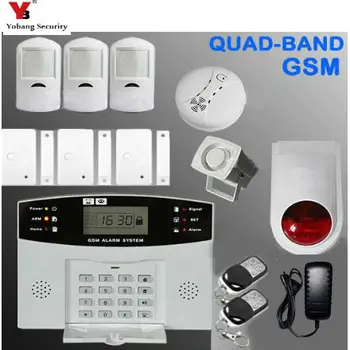 

YobangSecurity Keyboard GSM SMS Home Burglar Security Alarm System Voice Prompt Wired GSM Alarm System with Fire Smoke Sensor