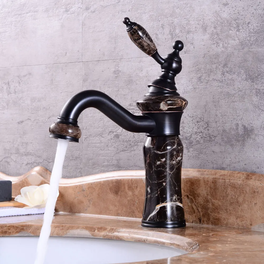 

Pot faucet with diamond bathroom faucet, black ceramic mixed faucet, single handle cold hot water washbasin faucet