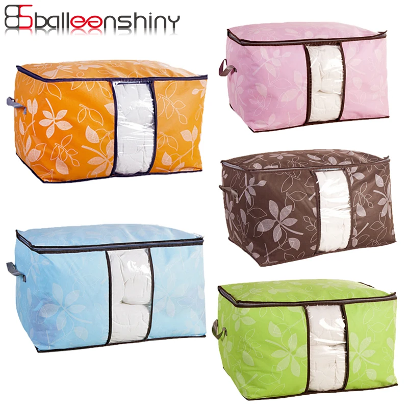 

BalleenShiny Bamboo Charcoal Quilt Storage Bag Large Capacity Cloth Coat Bed Sheets Laundry Neaten Organizer Household Pouch