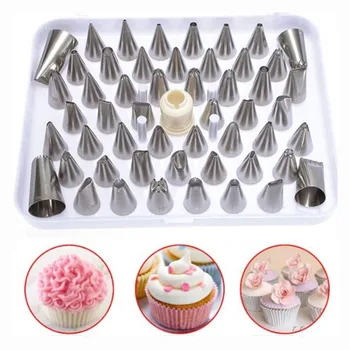 

52 Socket Cap Gateau +100 disposable pastry bag cake Nozzles pocket Silver