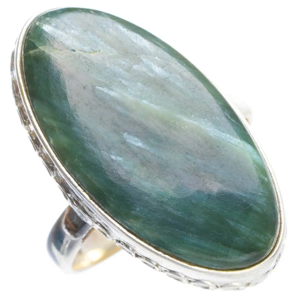 

Natural Seraphinite Handmade Unique 925 Sterling Silver Ring 5.5 Y4237