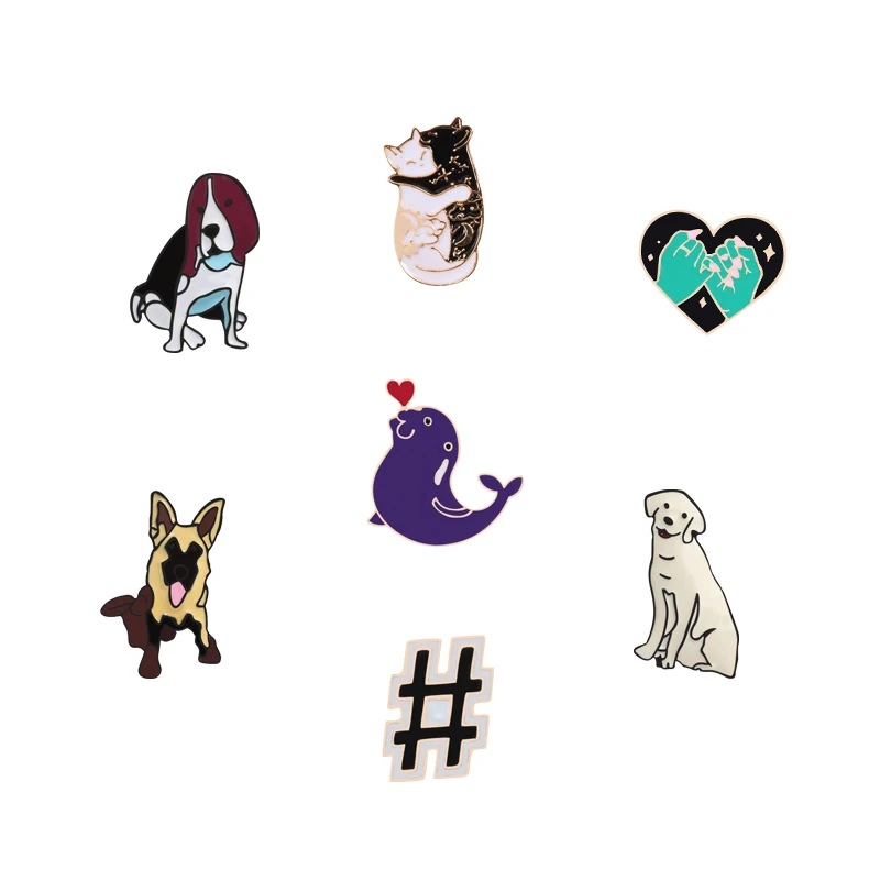 

Animal Pins dolphin Enamel Pin Funny Dog Heart Artist Badges Brooches Gift for Unisex Kid Lapel Jackets Accessories Jewelry Gift