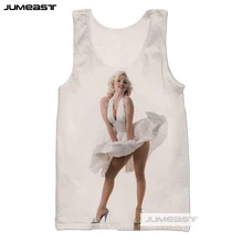 Jumeast модный бренд 3d печатных для мужчин/женщин пикантные майки Богиня Мэрилин Монро футболка без рукавов Повседневная унисекс свободный размер жилеты