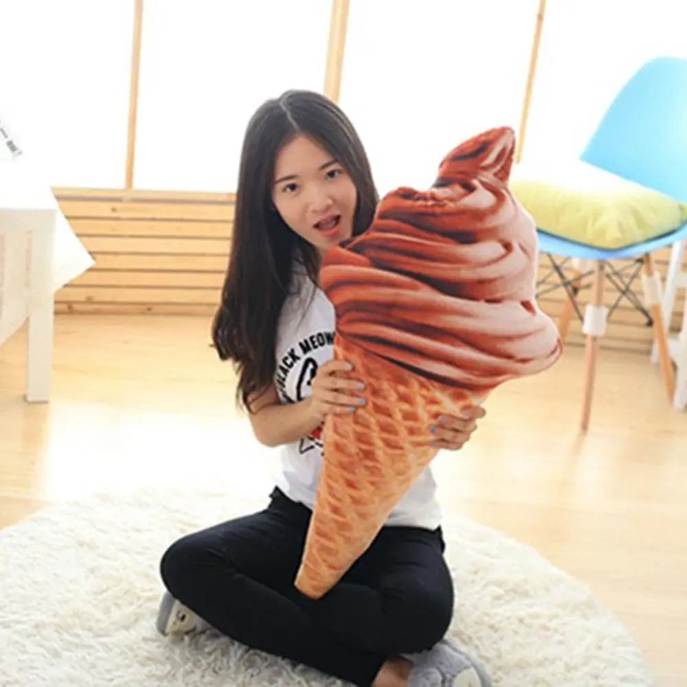 

Ice Cream Cushion Waist Pillow Ice Cream Pillow Cushion Simulation Toy Funny Gifts Sweet Plush 4 Patterns Decor Office