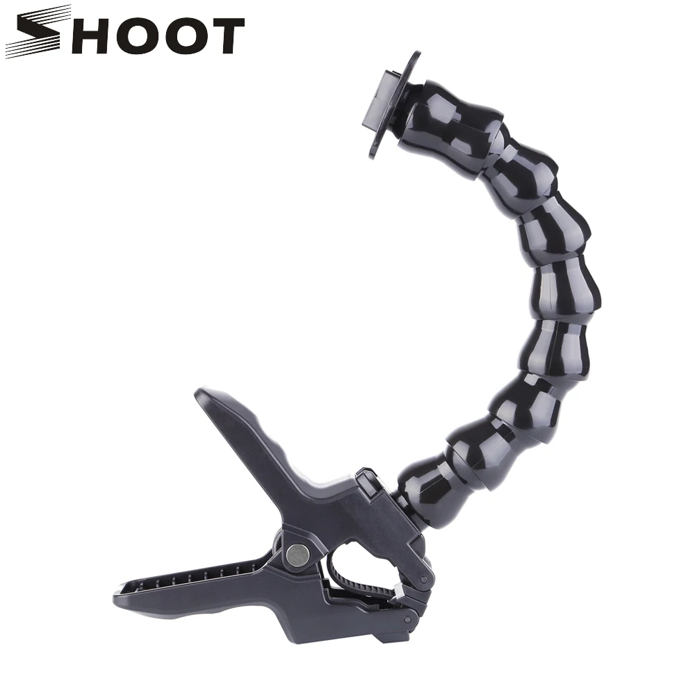 SHOOT 24cm Gopro Gooseneck Adjustment Jaws Flexible Clamp Mount for GoPro Hero 5 3 4 Session