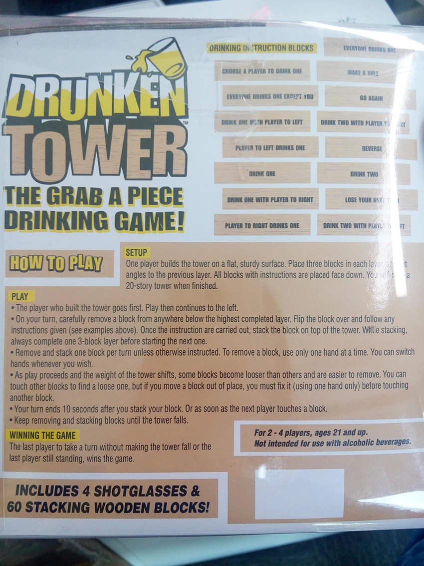 Drunken Tower игры питьевые игры бинго Рождественский подарок ночной клуб вечерние настольные игры веселая жизнь