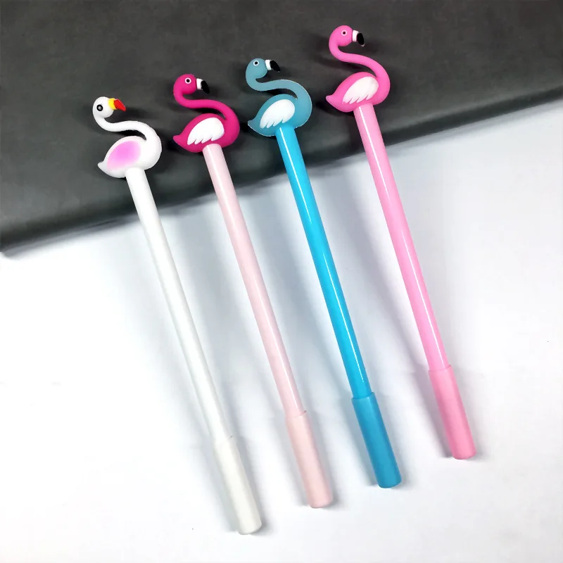 Новые 4 шт/партия милые аниомальные гелевые ручки Фламинго нейтральная ручка 0,5 мм рекламная ручка корейские кавайные канцелярские принадлежности Школьные принадлежности