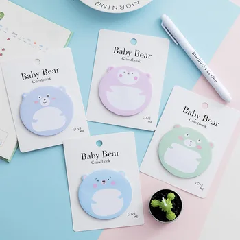 

4 set/Lot Creative baby bear memo pad / cute Sticker note /paper message note/sticky notes/ writing scratch pads