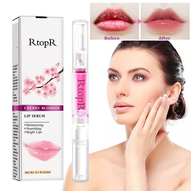 Hot Cherry Lip Care Serum Lip Plumper Repairing Reduce Lips Mask Fine Lines Increase Moisturizing Lips Elasticity Beauty TSLM1