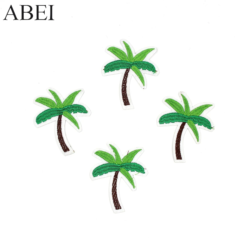 

10pcs/lot Diy coconut tree Patches iron on Cartoon Plants applique Iron Embroidery Clothes Backpack Stickers Jeans Coats Badge