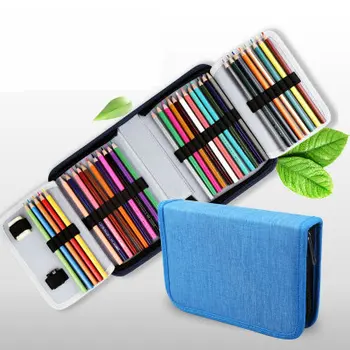 

MoeTron Creative Art Drawing Bag 36 Holes Pencil Case Canvas Fabric Big Pencil Bag Pen Holders