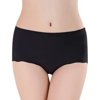 

Plus Size Women's Panties Solid Color High Waist Ladies Sexy Seamless Trimming Ruffles Briefs Underwear