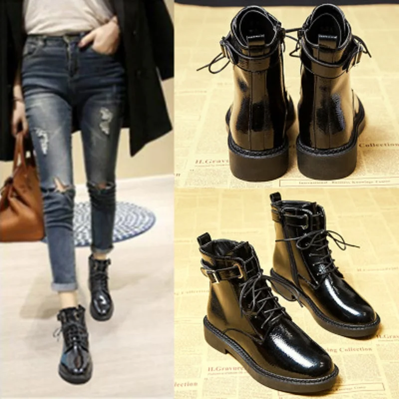 

2018 autumn and winter new fashion boots Korean version of the thick with the non-slip short boots