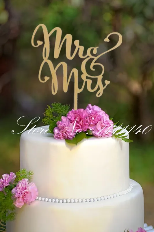 Bride Groom Wedding Cake Topper Mr Mrs Personalized  Customized Wood Laser IP111 