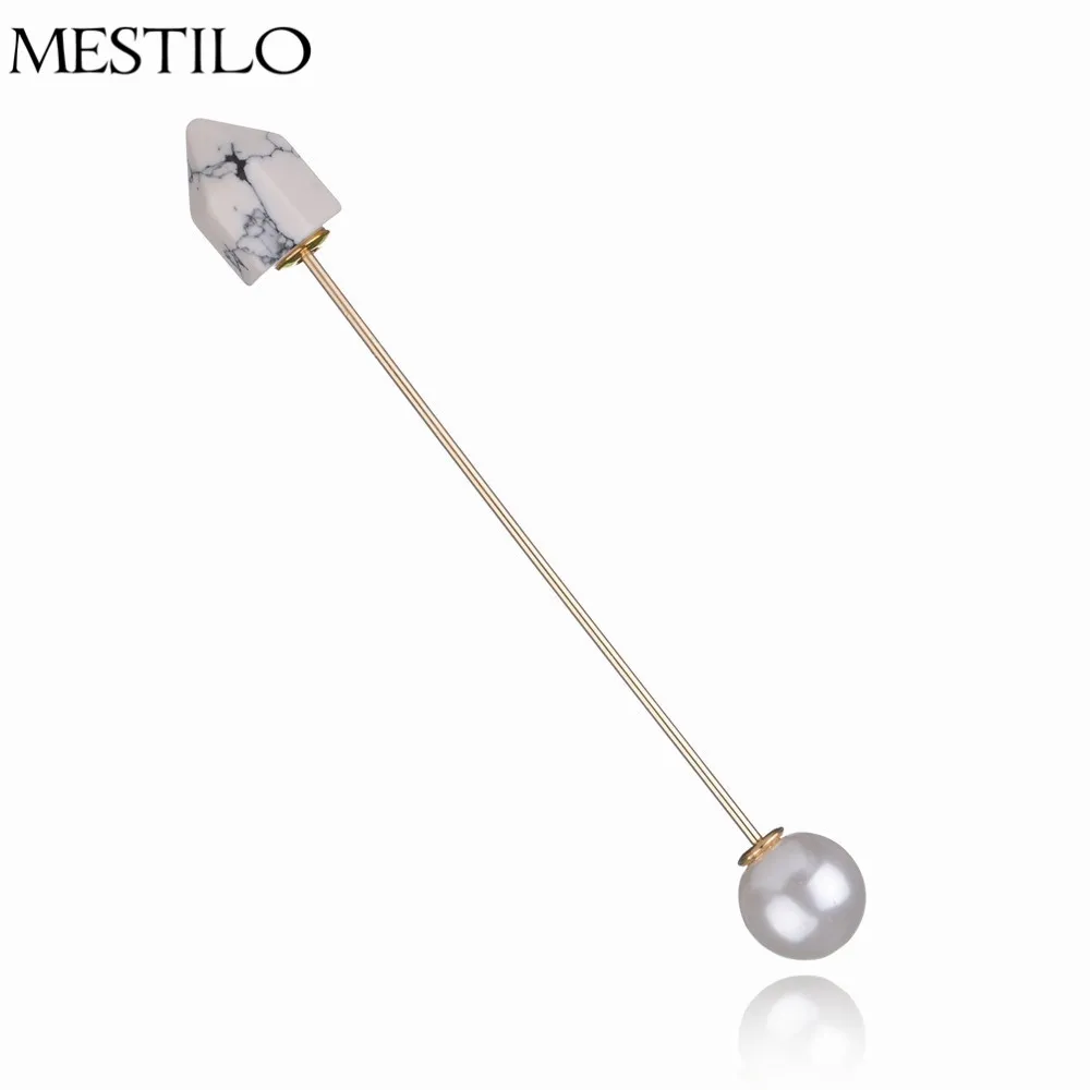 Buy MESTILO Fashion Marble Stone Lapel Pins Simulated