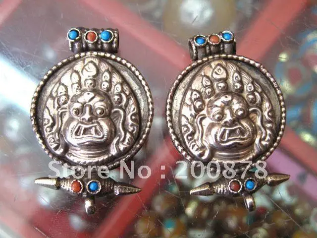 

TGB148 Nepal Gahu collection Tibetan copper Antiqued Prayer box,30mm,Tibet GAU amulet pendants