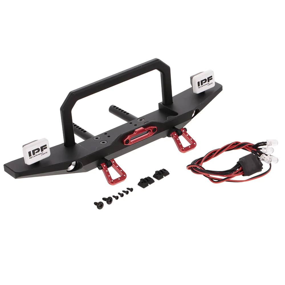 

Metal Front Bumper Bull Bar with LED Lights Headlights Winch Mount Seat for TRAXXAS TRX-4 RC Car Off-road Rock Crawler Parts