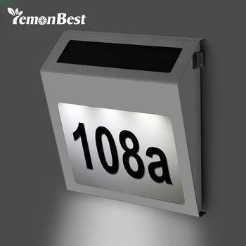 

Led Solar Light Outdoor lamp garden Stainless Solar Powered 3LED Illumination Doorplate Lamp House Number Light outdoor lighting