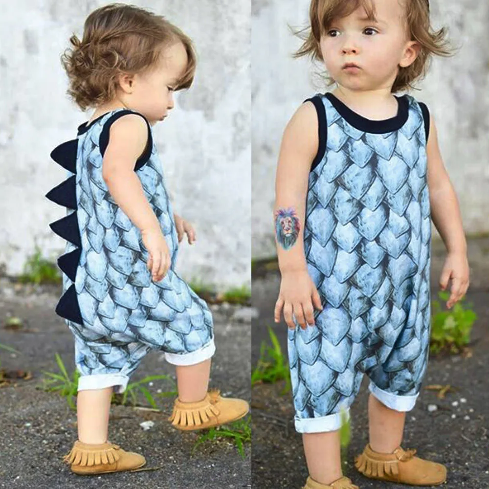 

Romper 2019 Newborn Infant Baby Girl Boy Dinosaur Romper Jumpsuit Outfits Clothes Set