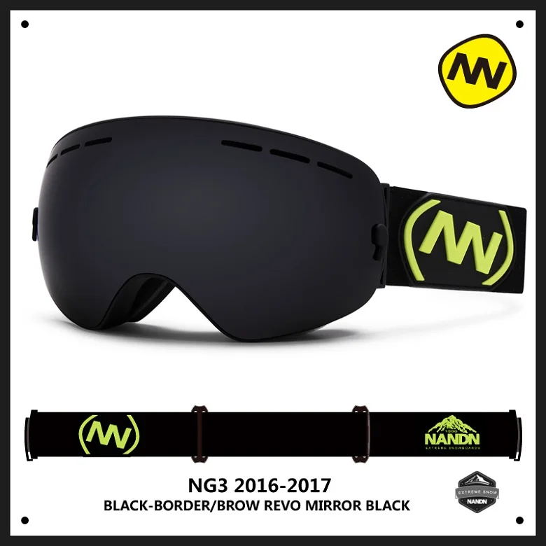 Nandn Брендовые спортивные Профессиональные горнолыжные очки Анти-туман UV400 лыжные очки с разметкой маска Лыжный спорт Сноуборд Для мужчин Для женщин горнолыжные очки - Цвет: 3