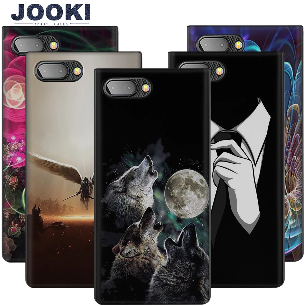 

JOOKI Case For Blackberry Key2 Flip Cover Wolf Print Slim Case For Blackberry Keyone Key 2 two PC Hard Plastic Back Bag