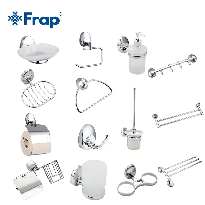 Accesorios de baño blancos, juego de latón, soporte para cepillo de