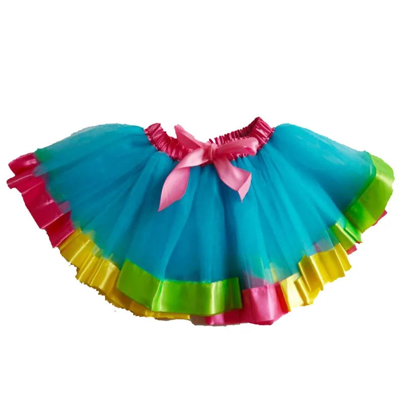 Saia do Bebê Saia com Fita de Tule Crianças Íris Tutu Meninas Partido Princesa Pettiskirt 3 Cheap Saias
