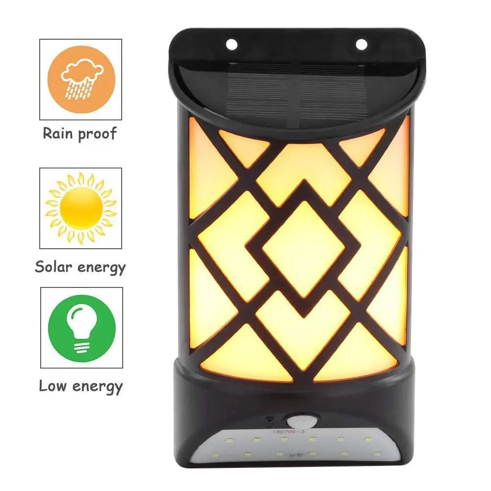 

New Induction Light Solar Flame Lamp Two in one Waterproof Street Lamp Multi-functional Courtyard Light Led Yellow Emergency