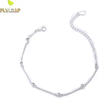 

925 Sterling Silver Small Beaded Bracelets For Women Flyleaf Simple Lady Fashion Jewellery Pulseras Mujer