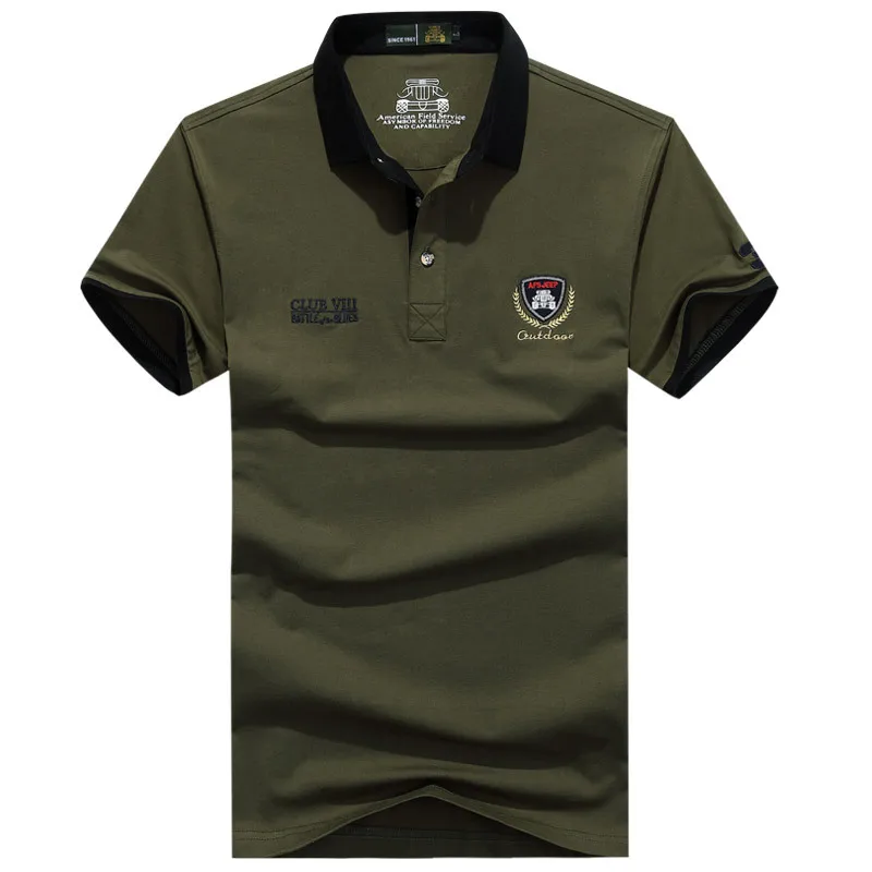 

AFS JEEP Brand Logo Summer Polos Shirt Men Cotton Polos para hombre Breathable Solid Military Tops&Tees Polos de marca Size XXXL