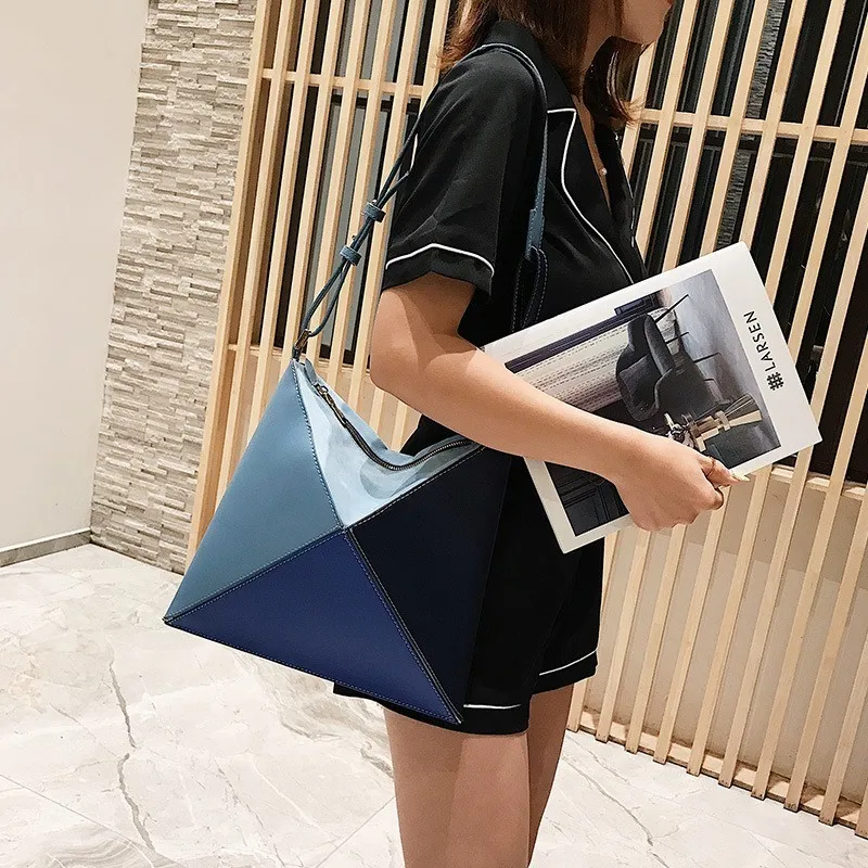 

Designer Fold Over Women HandBags 2019 New Quality PU Leather Patchwork Ladies Messenger Bags Panelled Shoulder Crossbody Bag