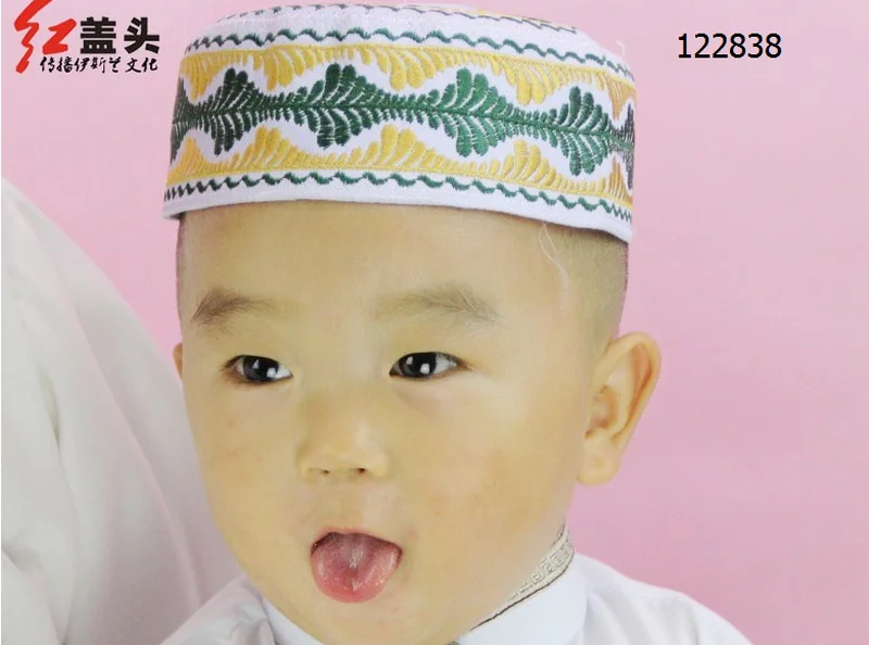 Летняя шляпа мусульманский, Арабский мусульманский тюрбан шапки для мальчиков вышитые мусульманский мальчик шляпа /Прямая поставка 122836