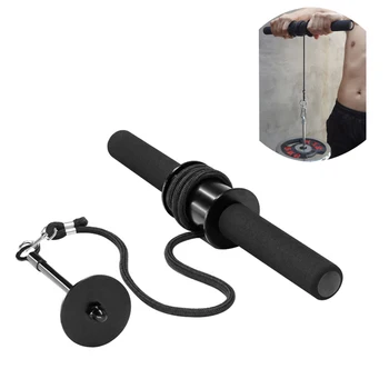 

Gym Fitness Forearm Trainer Strengthener Hand Gripper Strength Exerciser Weight Lifting Rope Waist Roller Equipment