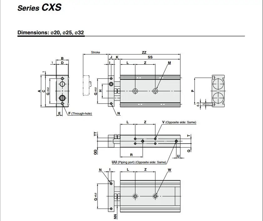 CXSM32-10 CXSM32-15 CXSM32-20 CXSM32-25 CXSM32-30 SMC цилиндр с двусторонним штоком одноцветное Тип пневматический компонент инструменты воздуха