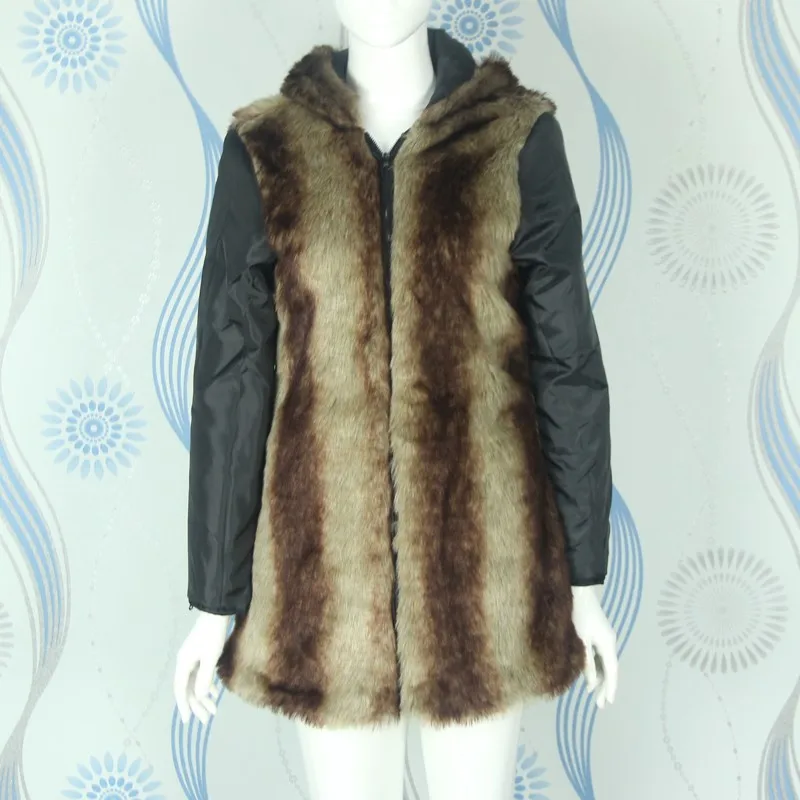 Толстая подкладка из искусственного меха, женские меховые толстовки, зимнее теплое длинное меховое пальто, куртка, одежда из хлопка, теплые парки