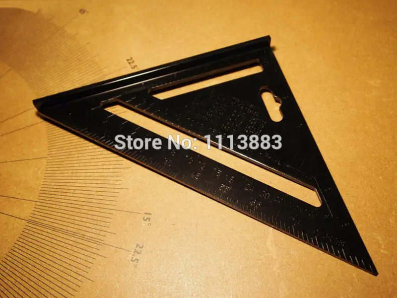 

7inch Black Aluminum Alloy Speed Framing Rafter Square Roofing Triangle Combination Protractor Carpenter Builder Ruler Gauge