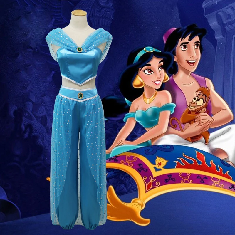 Jasmine Costume For Women Princess Jasmine Costume For Halloween & Belly Dance - 4-Piece Aladdin Outfit In Peacock Blue & Wine Red Rust-Oleum Epoxy - Foto 11