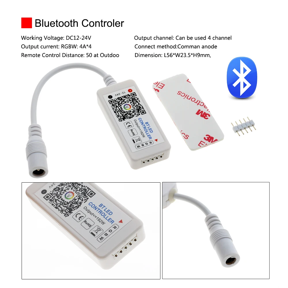 Контроллер Bluetooth RGBW Светодиодные ленты набор 12V Светодиодные ленты 5050 5 м 60 Светодиодный/m+ вluetooth контроллер+ Мощность адаптер