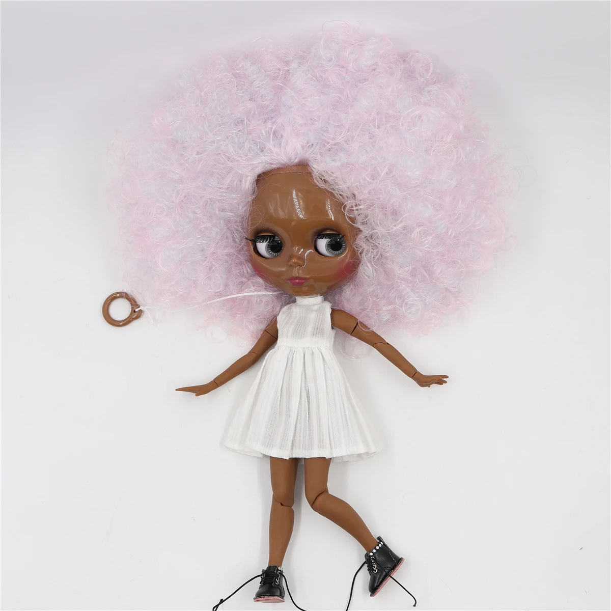 Makena – Premium Custom Neo Blythe Doll with Multi-Color Hair, Black Skin & Shiny Cute Face 1