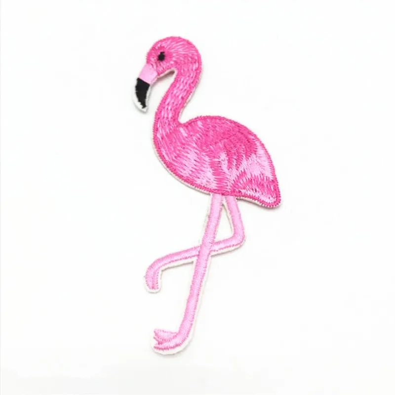 Pink Flamingo Bird Animal Iron On Patch Embroidered Applique Sewing
