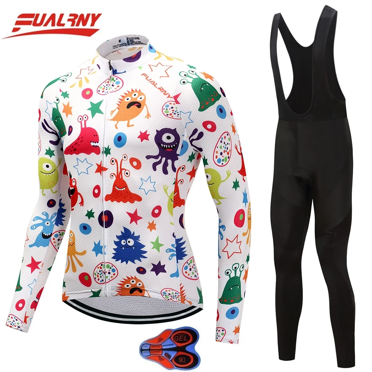 

2019 Team FUALRNY Long sleeve Ropa Ciclismo Cycling Jersey sets 9D/Autumn Mountian Bicycle Clothing/MTB Bike Clothes Man Cartoon
