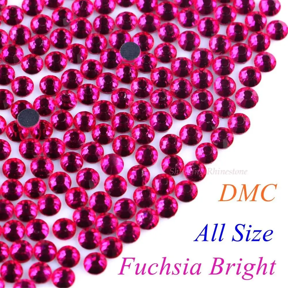 DMC фуксия яркая SS6 SS10 SS16 SS20 SS30 Стекло кристаллы исправления горный хрусталь на
