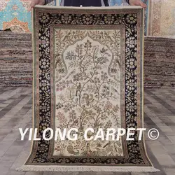 Yilong 2.5x4 '300 линий ковры ручной работы бежевый Дерево жизни шелк ручной области Ковры (lh125a2.5x4)