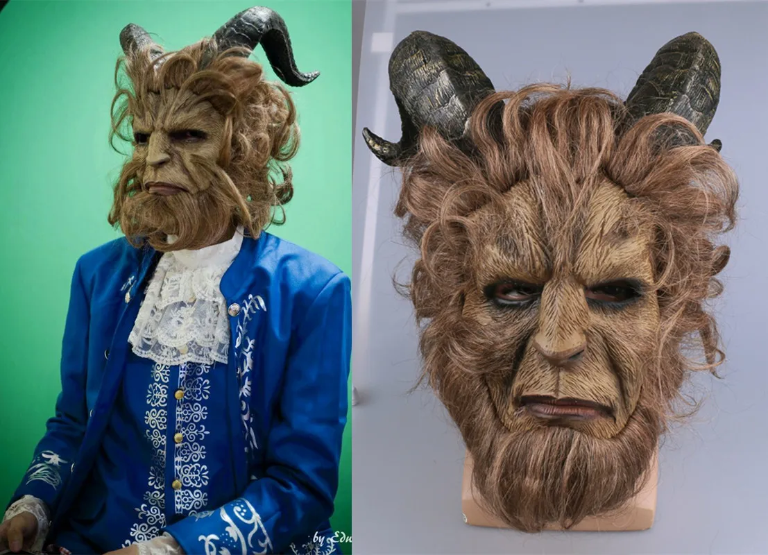 

Disney Ainiel Cosplay Beauty and The Beast Mask Prince Mask The Beast Vizard Mask Action Figure Toys for Men Women Gift