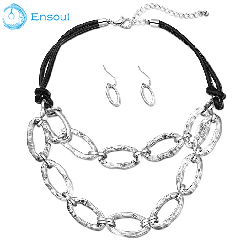 

Ensoul Newest Hooks pendants earrings around the rope pendant alloy necklace High Quality Women's Jewelry EST-0004