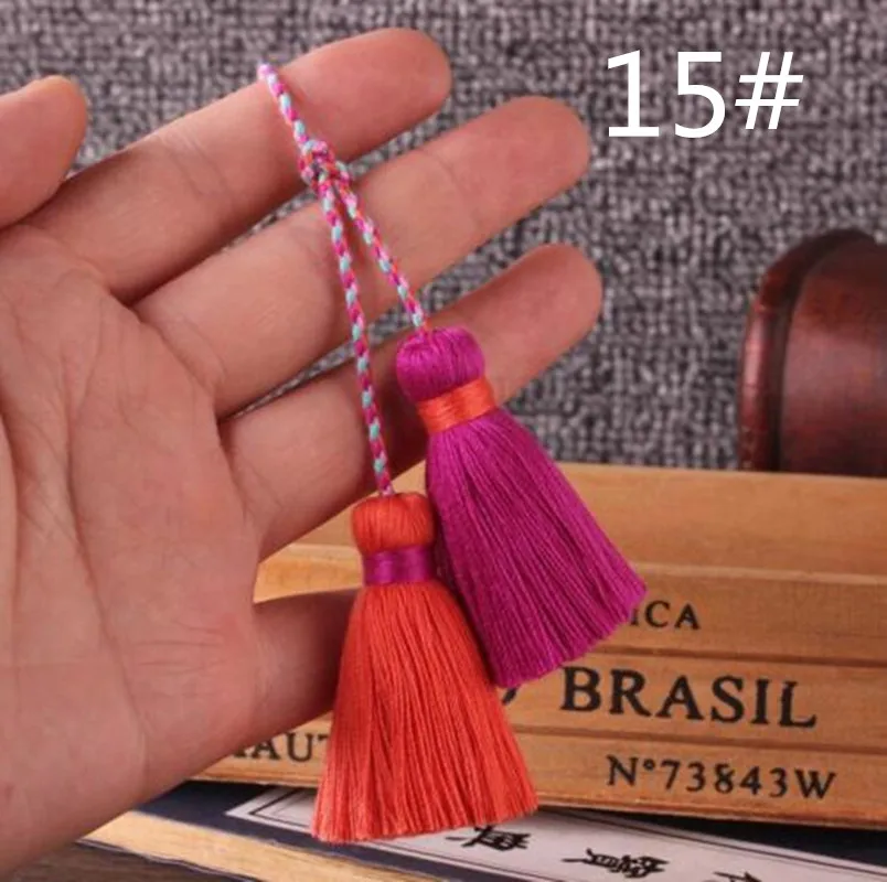NO1-15-2 pairs(4PCS) DIY 2 пары(4 шт.) хлопок двойной кисточкой Подвески Украшения ручной работы аксессуары для изготовления ювелирных изделий - Цвет: NO1-15-2 pairs(4PCS)