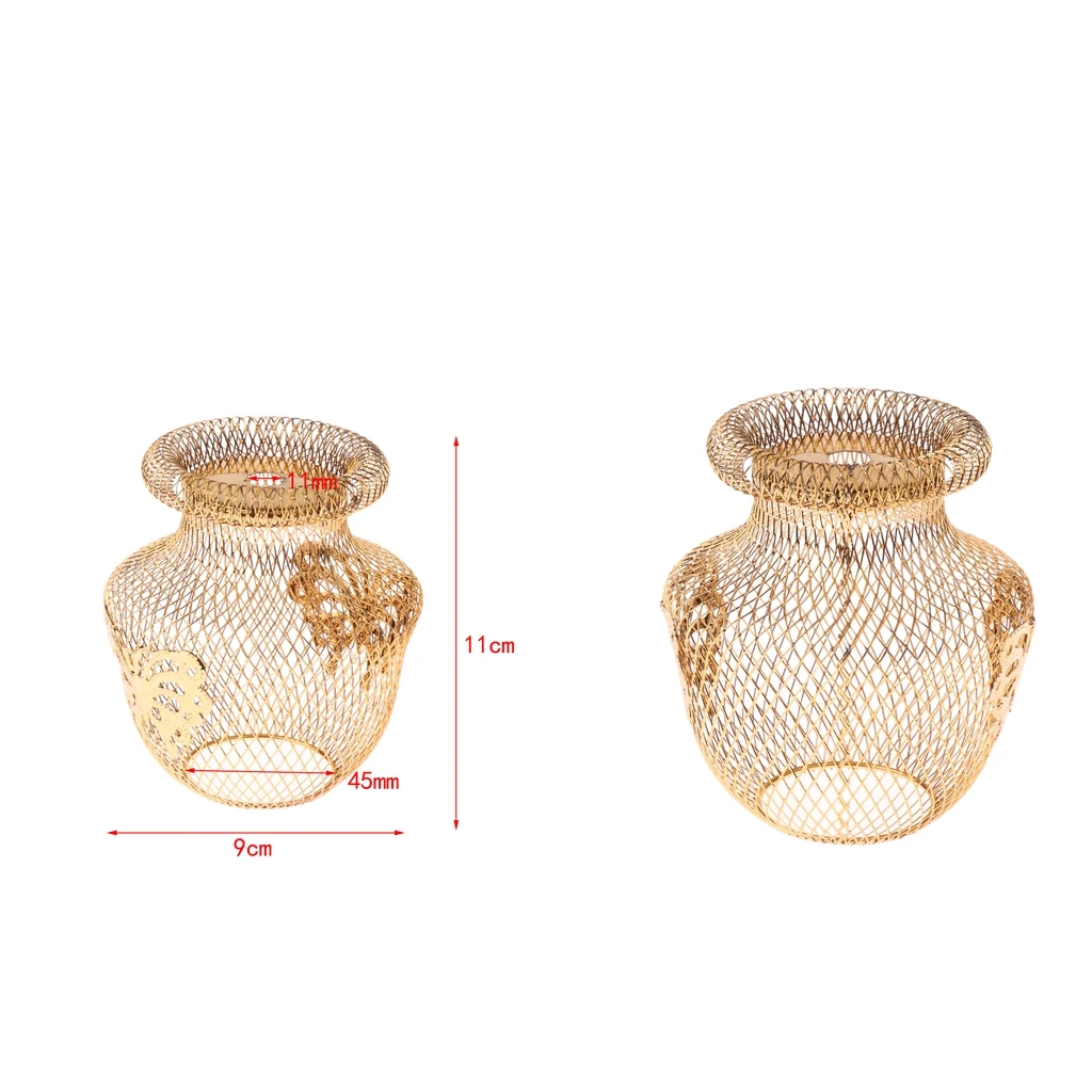 

2Pcs Iron Table Lamp Shade Modern Standard Flower Vase Style Butterfly Pattern Lamp Shade Gold